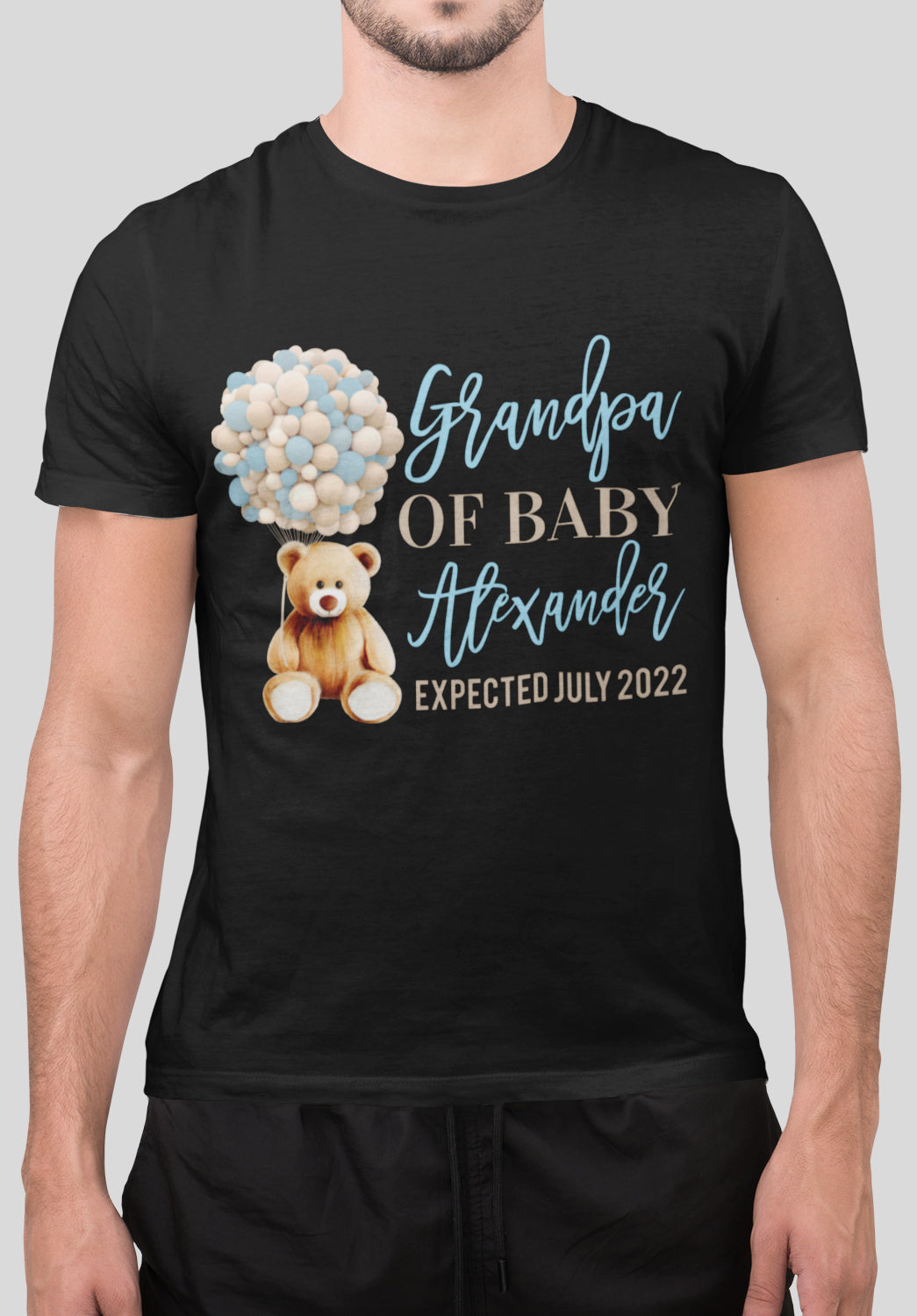 Baby Shower Teddy Bear Unisex T-Shirt, Grandpa of baby, Boy