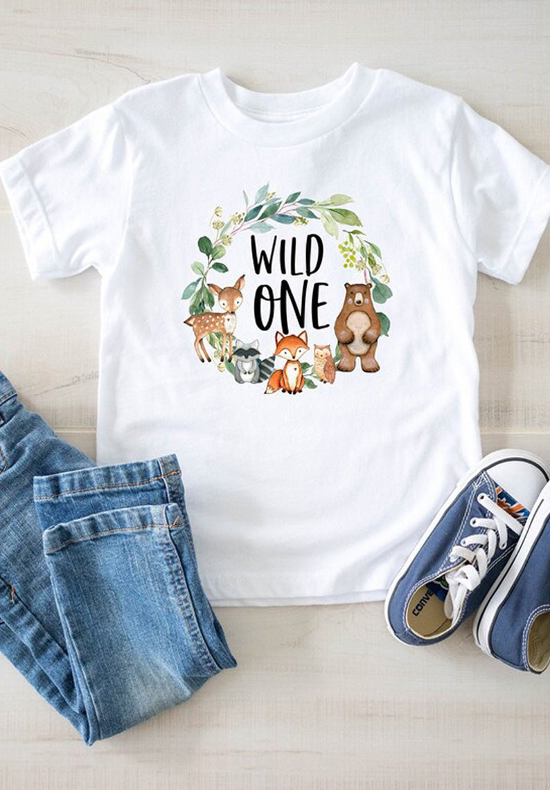 Woodland first birthday shirt clearance